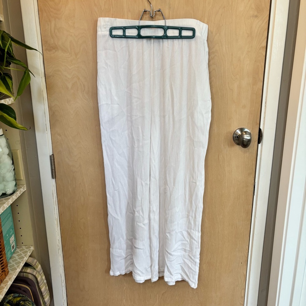 Made by Johnny White Wide Leg Crepe Pant Size XL Festival Resort Boho Feminine